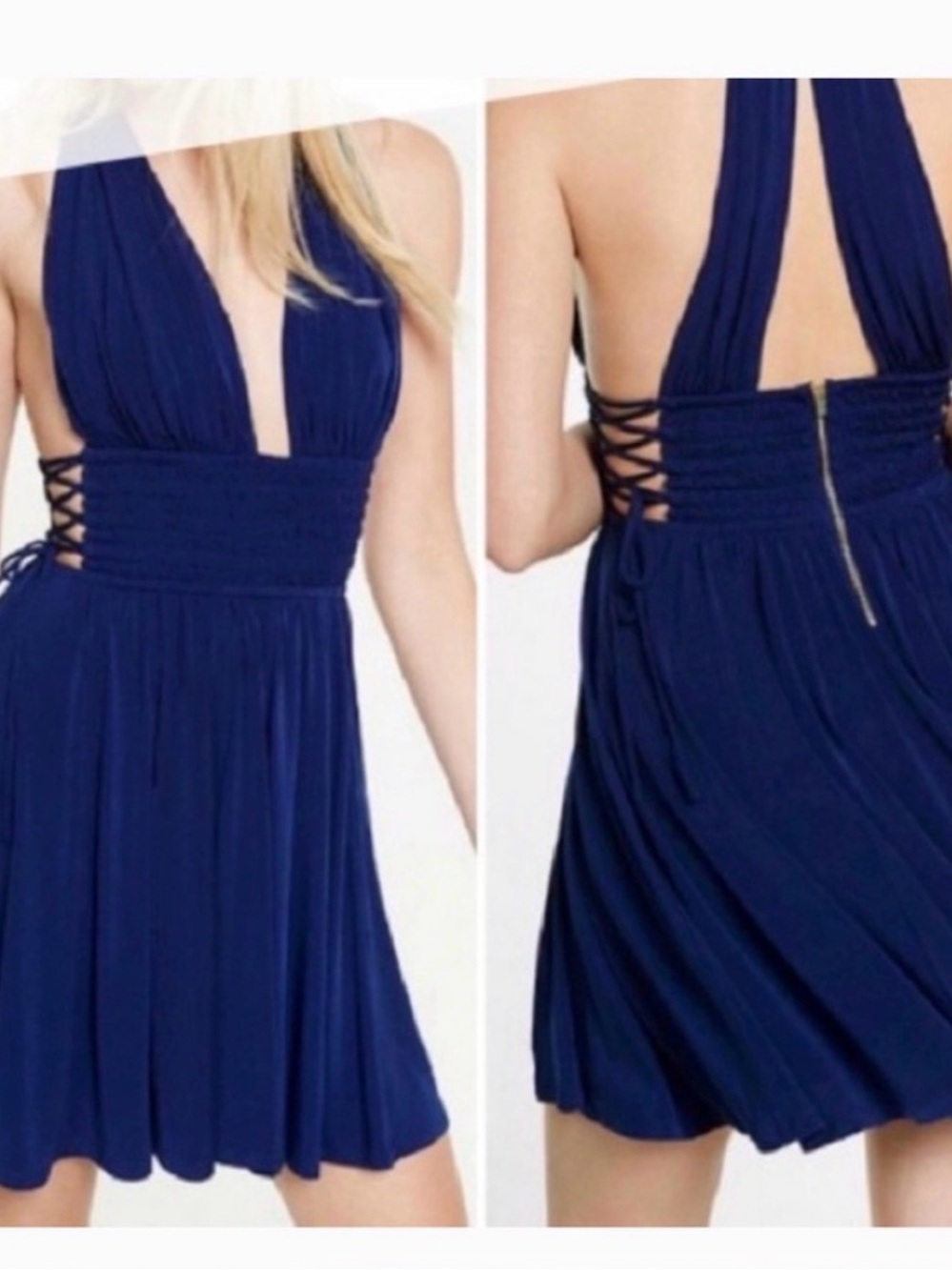 Red Express dress tie-Up sides
